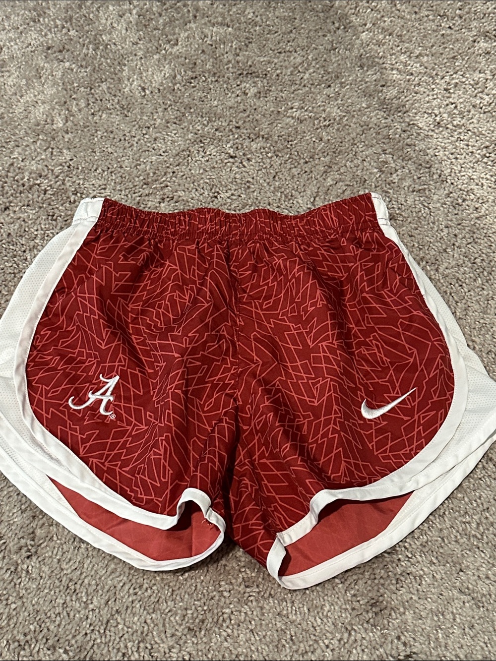 XS Nike Women's Crimson Athletic Shorts with White Trim